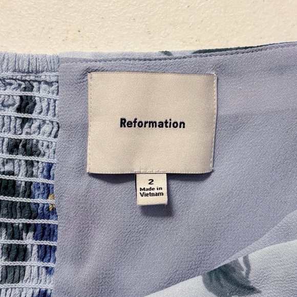 Reformation Jovelle Halter Maxi Dress Gown in Fresh Air Blue Floral - Picture 10 of 12